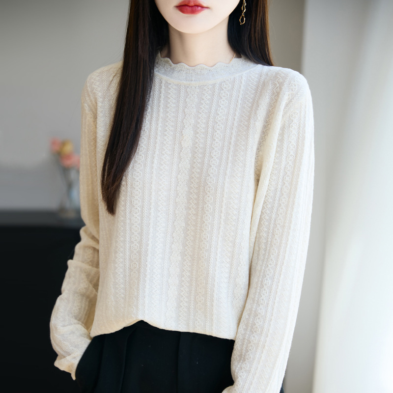 女装百搭通勤上衣新款圆领针织衫毛衣气质罩衫|undefined