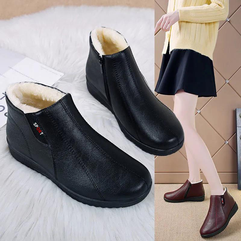 Madre zapatos de algodón zapatos de mujer zapatos de invierno de mediana edad y ancianos zapatos de algodón más terciopelo grueso zapatos de algodón cálido zapatos de suela suave para ancianos