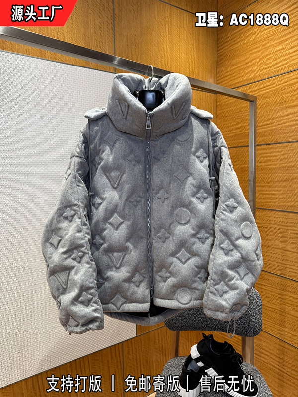 正确版本欧洲站外贸高品质25秋冬新款钢印浮雕羽绒服外套羊绒鹅毛|undefined