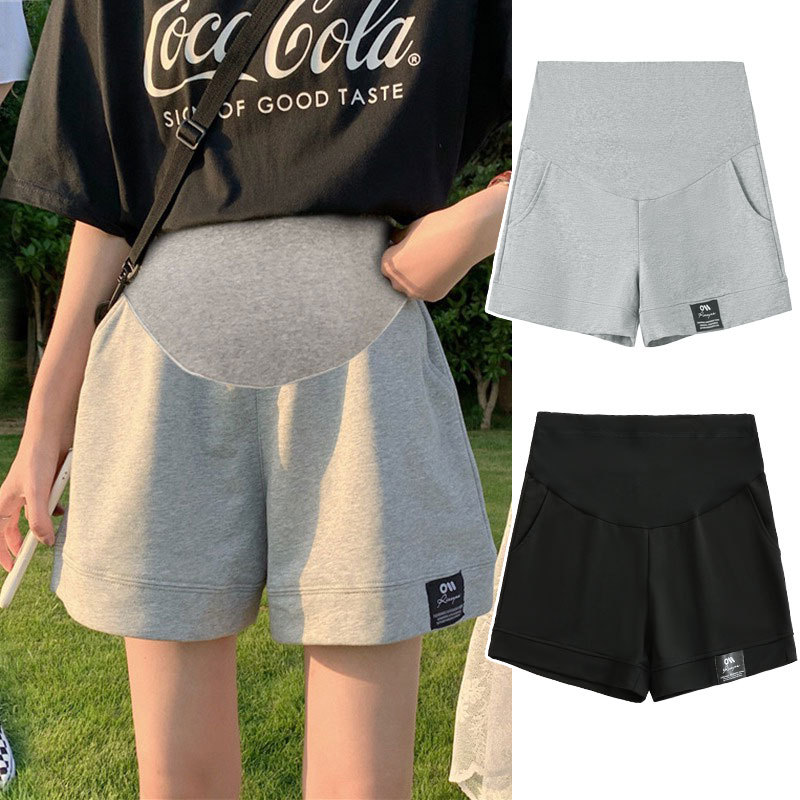 In-Stock Maternity Shorts for Women, Summer Thin Wide-Leg Pants, Leggings, Summer Casual Sports Three-Quarter Pants with Belly Support
