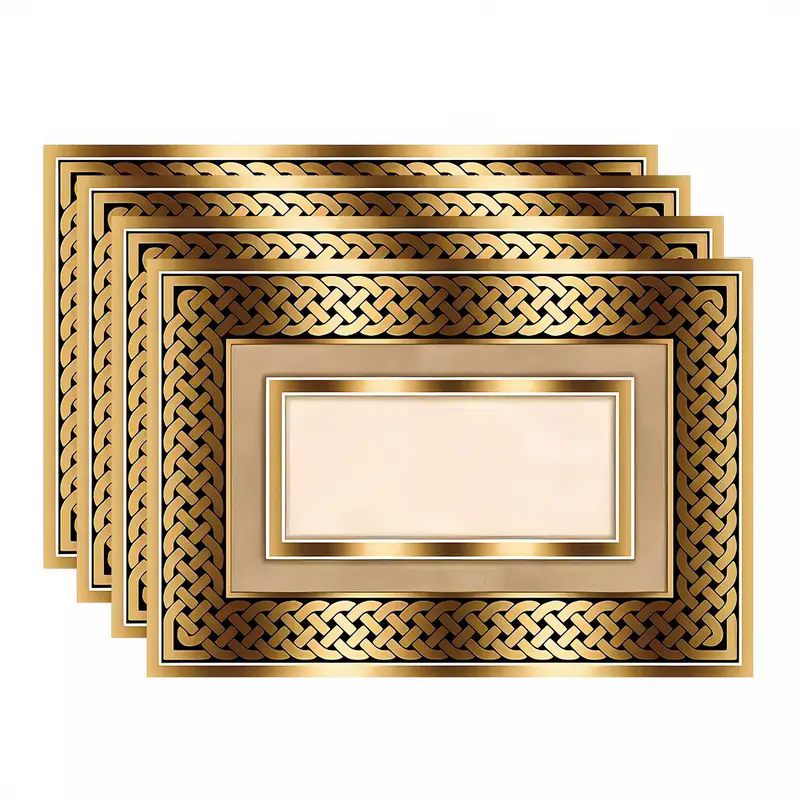 Transfronterizos lino almohadilla de mesa Aliexpress TEMU Amazon almohadilla de mesa cuadrada búfalo rojo almohadilla de Navidad Día de la Independencia