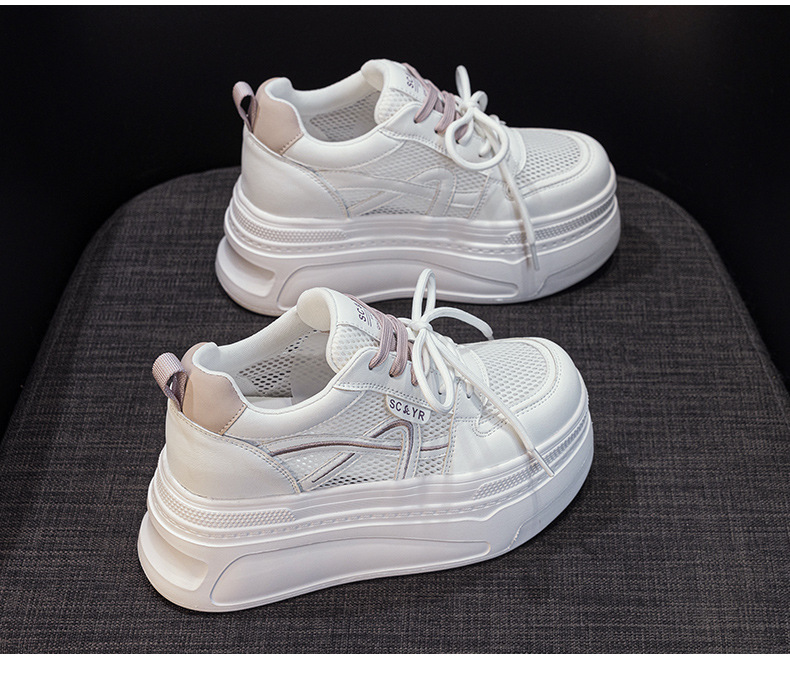Giày sneaker nữ đế dày tăng chiều cao phong cách thể thao nhẹ — Tím 5057, Mơ 5057 chi tiết 21