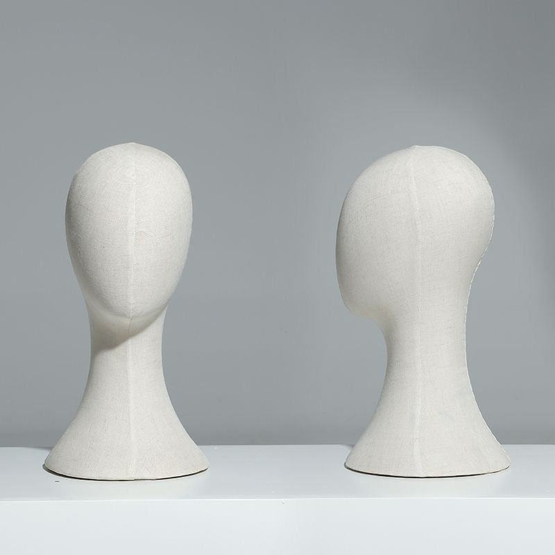 Soporte de cabeza de maniquí forrado en tela, soporte para sombreros, soporte para modelos, para bufandas, para peinar pelucas, cabeza de práctica para fijar prendas, cabeza de maniquí para enseñanza, cabeza de maniquí de exhibición. image 5