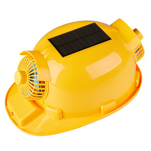 Solar fan hat engineering anti-smashing safety helmet double fan rechargeable lighting helmet summer source manufacturers