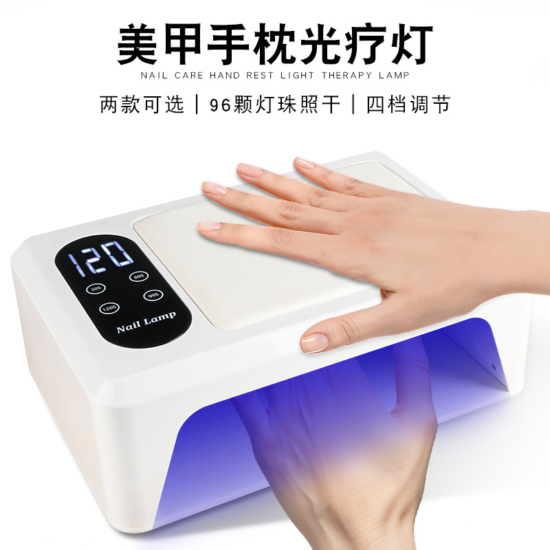 Lámpara de manicura de almohada de mano de alta potencia para usar lámpara de horneado de uñas de dos manos máquina de fototerapia de manicura gran espacio esmalte de uñas secador de esmalte de uñas