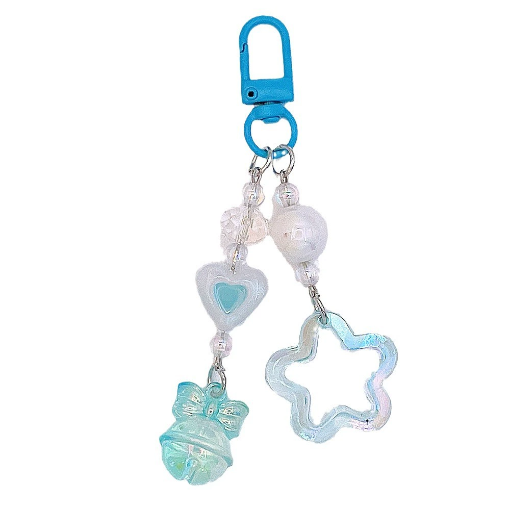Acrylic cream keychain, two-color small bell, bag accessory, new collection