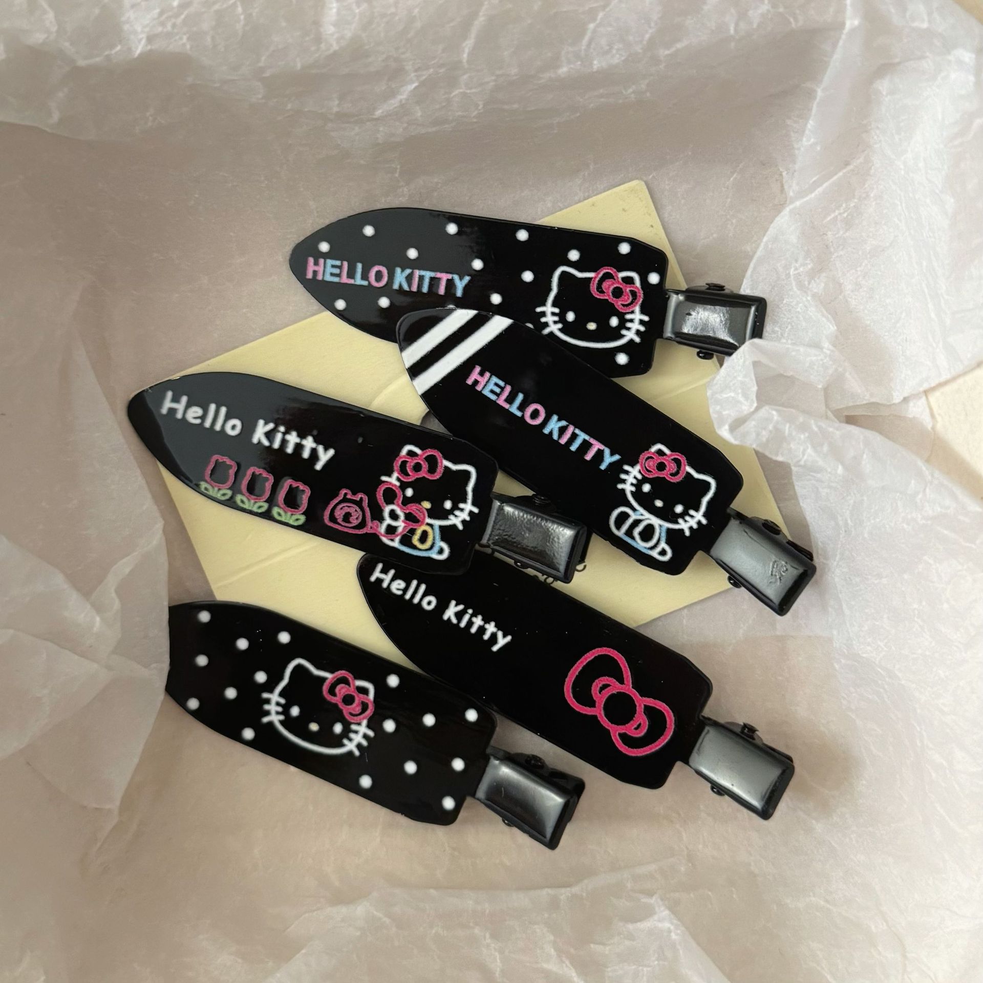 sweet cool style black  printing shovel barrettes japanese sweet girl wind broken hair bang hairpin hair accessories wholesale