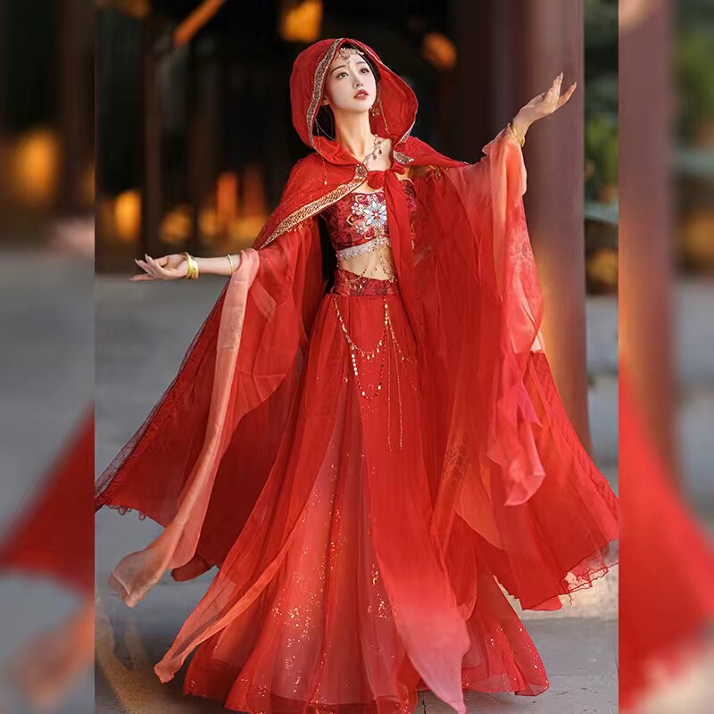 New exotic style Hanfu improved Dunhuang Feitian ancient costume suit fairy style daily Hanfu heavy industry western Hanfu