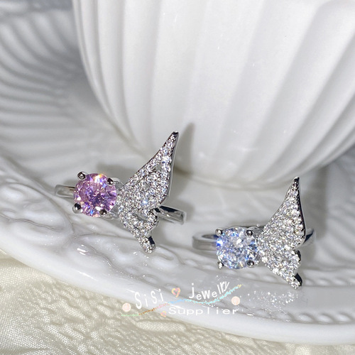 Sisi cold style ins light luxury sparkling ring niche exaggerated design versatile oval dove egg diamond ring for women