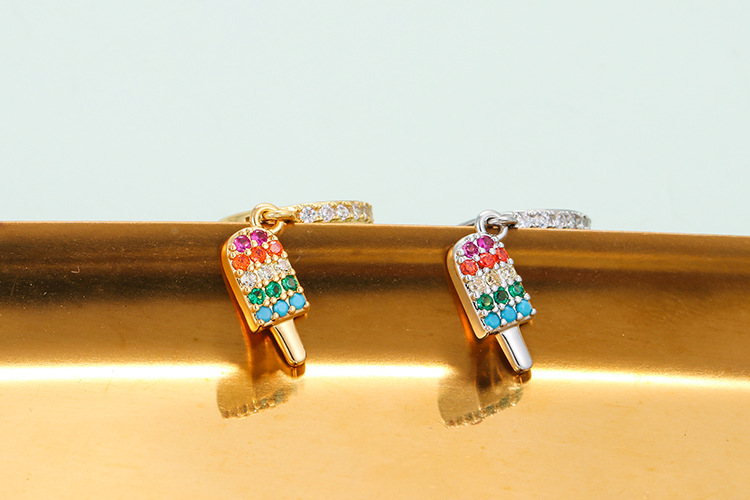 Copper Material Geometric Pattern Retro Color Popsicle Ice Cream Copper Earrings Wholesale Nihaojewelry
