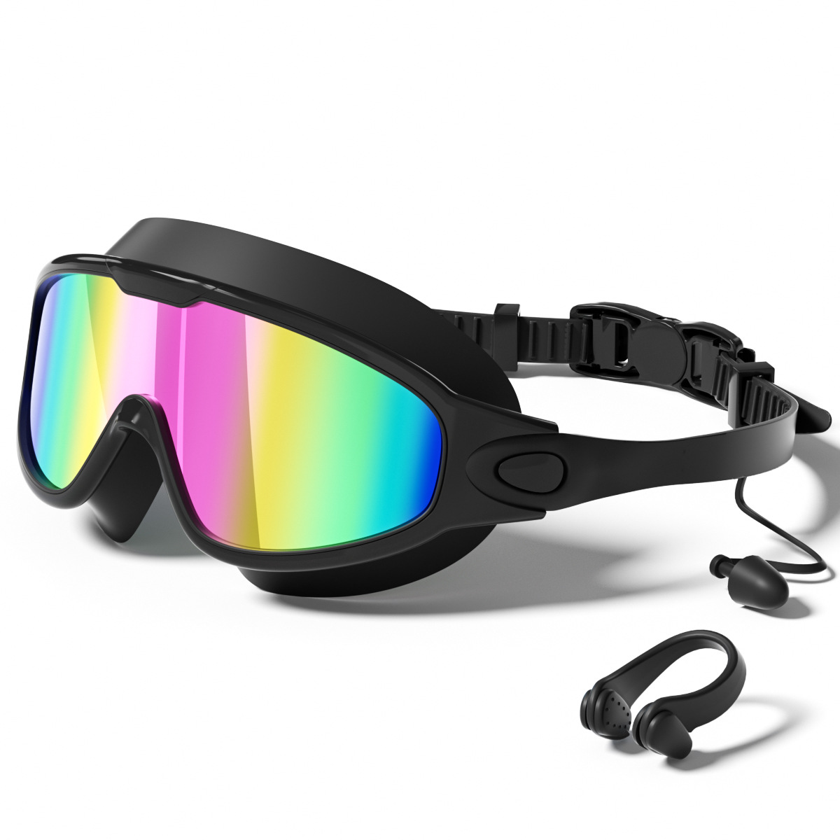 Gafas de Natación Galvanizadas de Marco Grande para Adultos de PC Antiempañante para Adultos