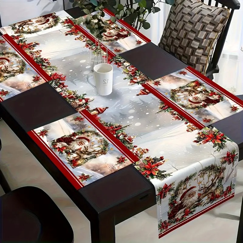 Nuevo conjunto de toallas de mesa transfronterizas de Navidad decoración de mesa Bandera de mesa Bandera de mesa Amazon 2026