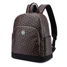 新款品牌包皮质跨境简约商务双肩包防泼水休闲大容量背包时尚女包