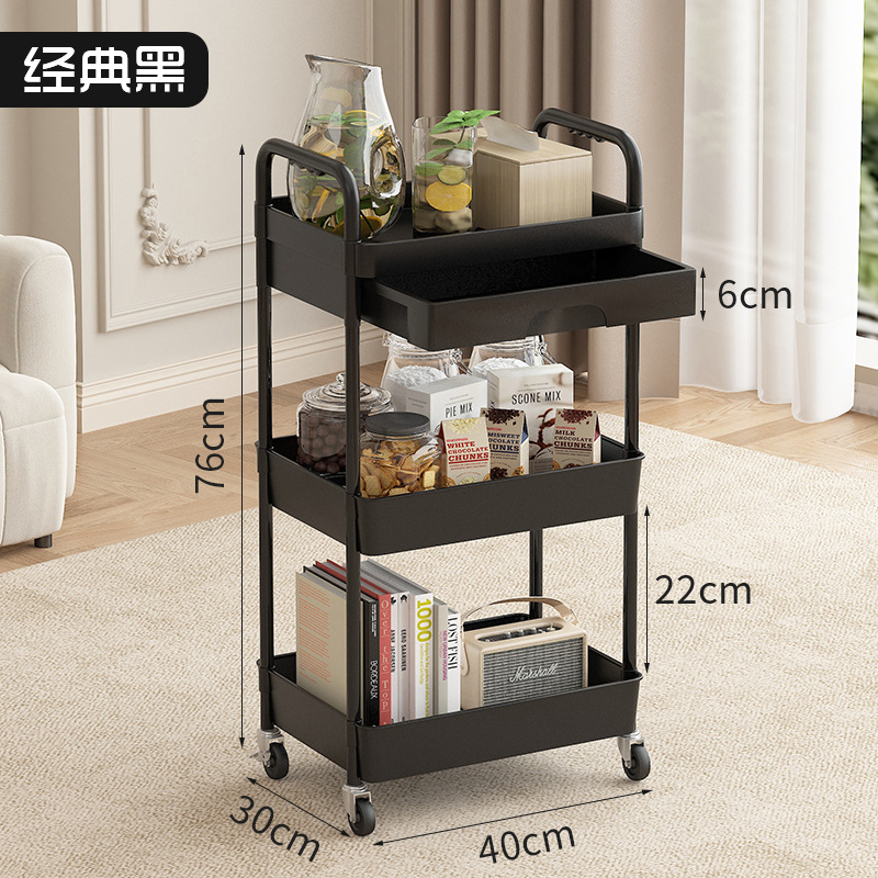 Estante de almacenamiento vertical para cocina con cajones, el fabricante suministra carritos para salones de belleza, estantes de almacenamiento prefabricados para dormitorios, carritos. image 11
