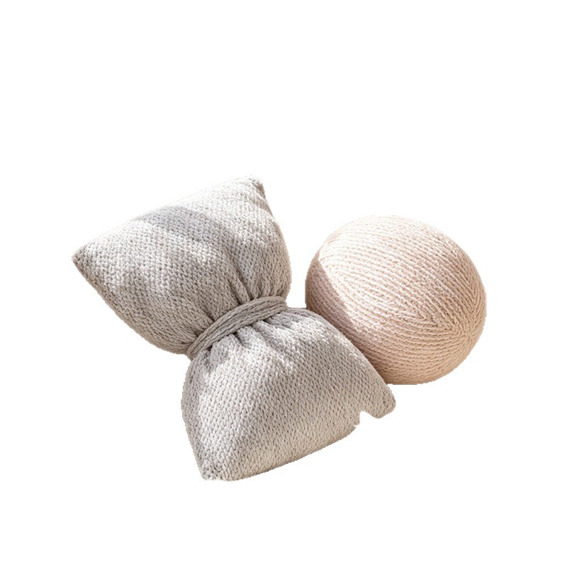 Pillow de lana simple, almohada de arco, sofá nórdico, almohada de decoración para el hogar, suave, versátil, decoración elegante