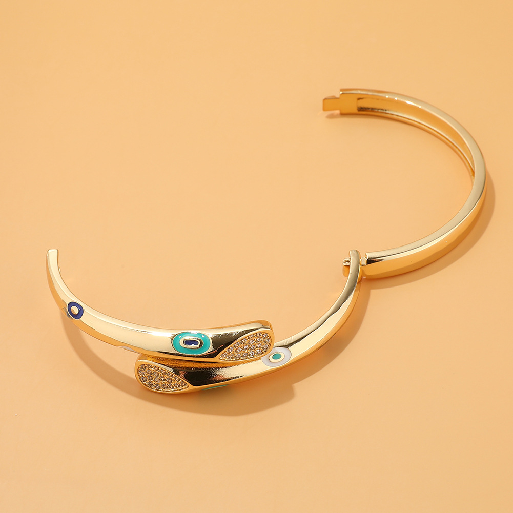 Fashion Geometric Copper Plating Zircon Bangle 1 Piece