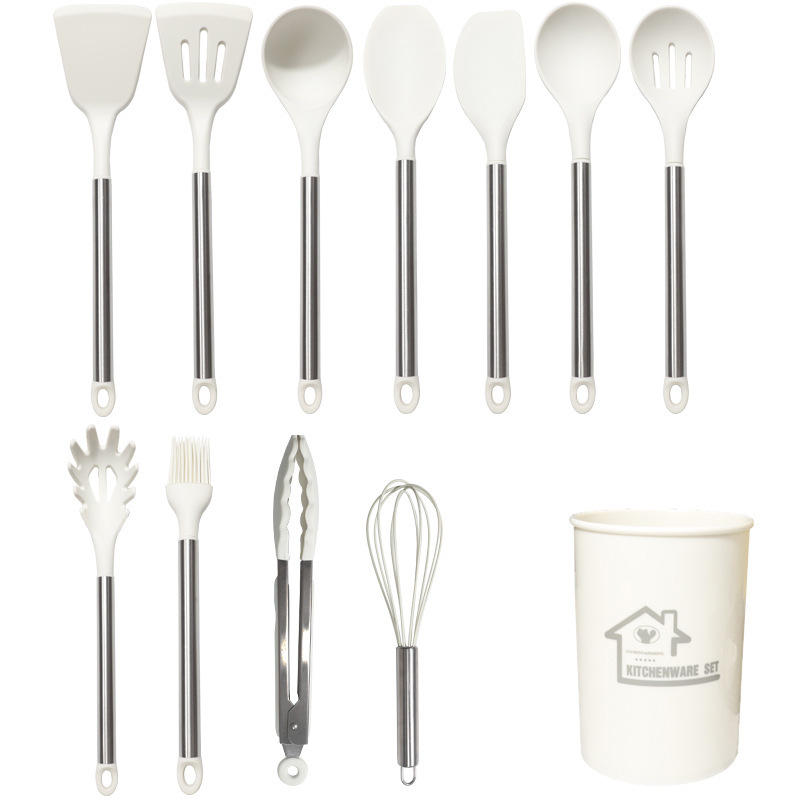 Cuchara de sopa de espátula de silicona transfronteriza Juego de 23 piezas de sartén antiadherente Pala de silicona especial Juego de utensilios de cocina de silicona de grado alimenticio al por mayor