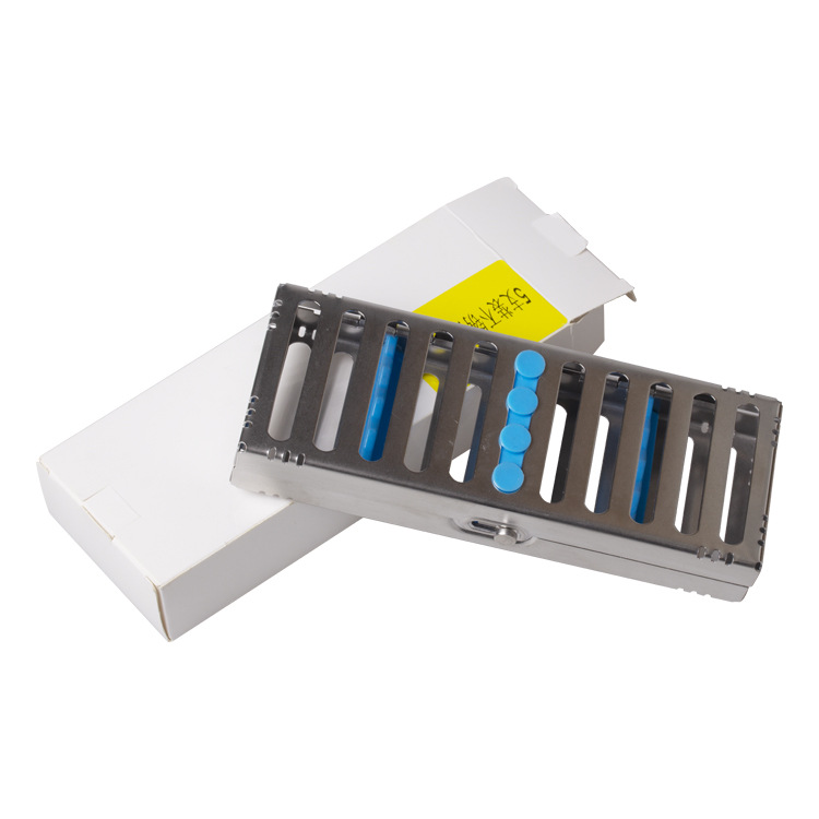 Caja de desinfección de Instrumentos dentales Material de acero inoxidable 5 piezas Caja de almacenamiento dental integrada Caja de desinfección herramientas orales