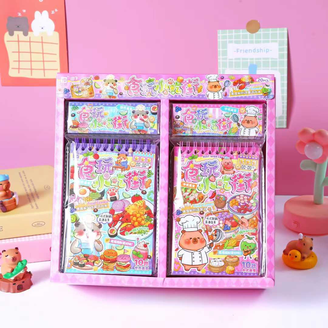 Colección de pegatinas de paisaje gourmet niños niñas hechas a mano diy pegatinas de alimentos tridimensionales jugar pegatinas de escena en miniatura