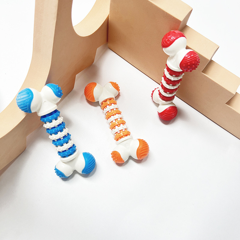 Nuevos productos transfronterizos para mascotas juguetes para perros TPR huesos de engranajes multicolores resistentes al desgaste dientes limpios juguetes para mascotas al por mayor