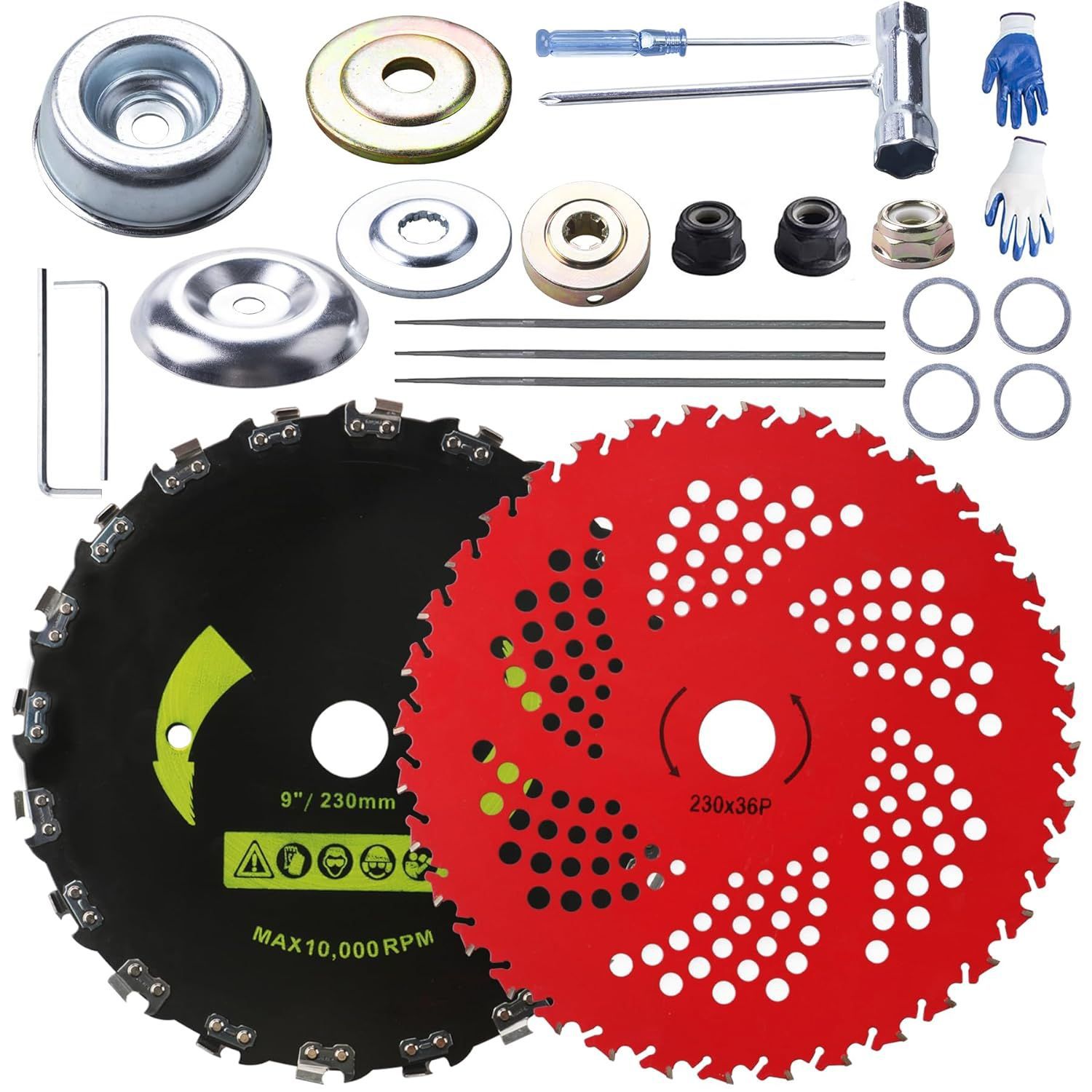 Venta directa de fábrica Placa de cadena cabeza de hierba 20 dientes cuchillo placa Cadena de 9 pulgadas hoja dentada cabeza de hierba accesorios cortacésped