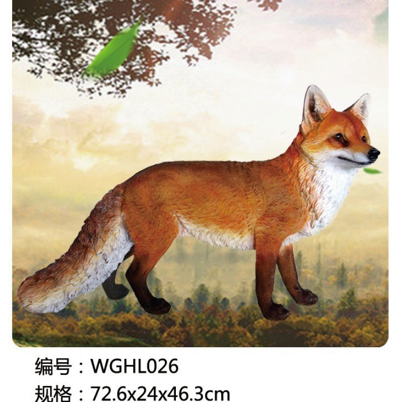玻璃钢雕塑批发户外仿真动物狐狸雕像花园庭院景观公园打卡点装饰