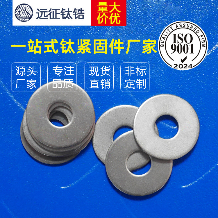 钛螺丝工厂 纯钛加大平垫 平垫圈 螺丝垫片 加大钛平垫