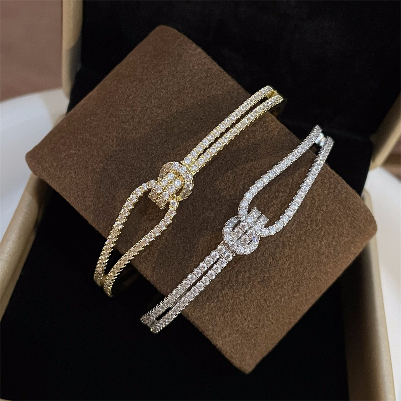 Fashionable Open-Cuff Full-Diamond Bracelet Image 12