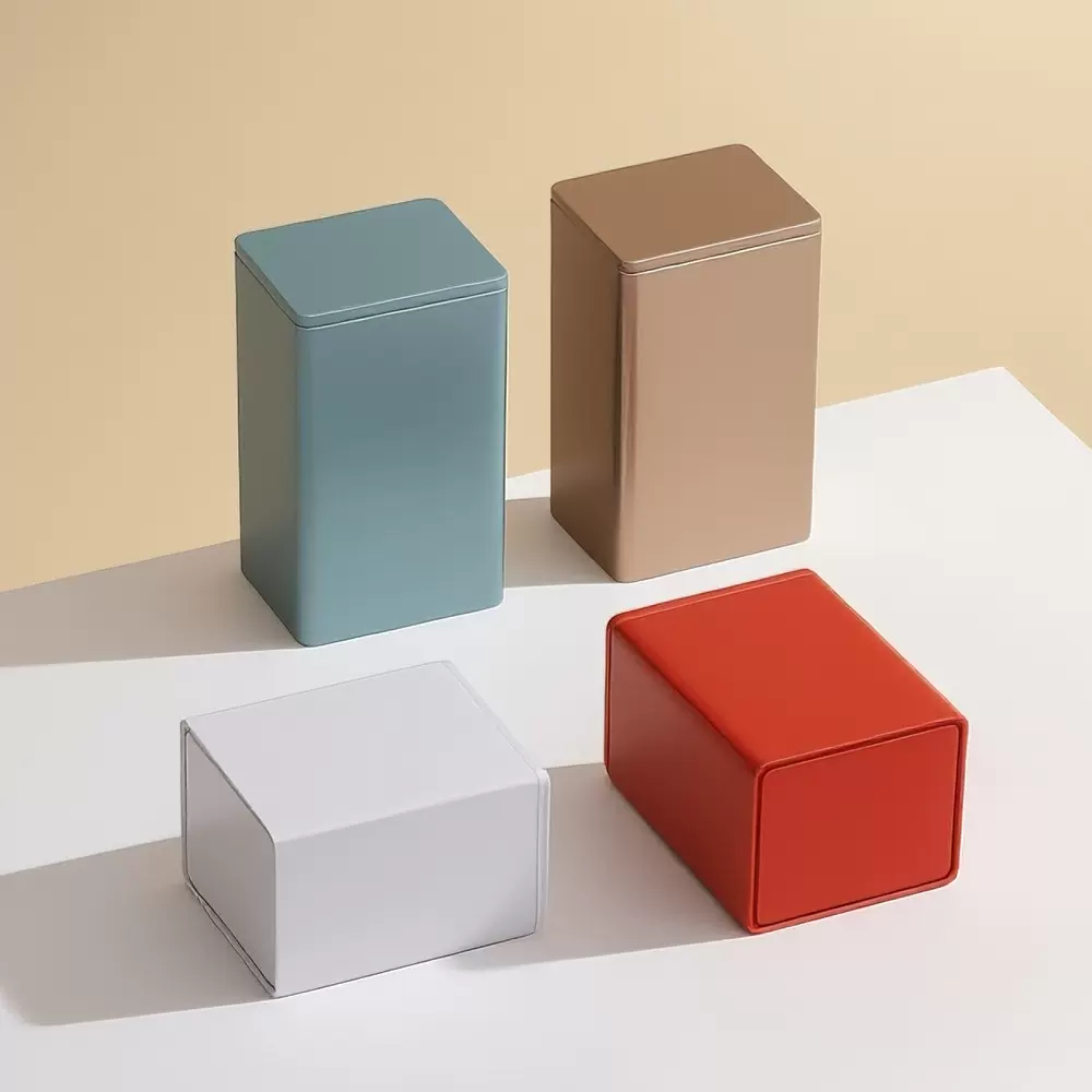 方形马口铁罐茶叶金属密封防潮盒通用空盒咖啡豆喜糖包装马口铁盒