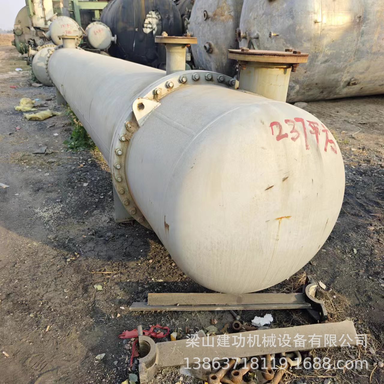 二手不锈钢列管式冷凝器 液压油水散热器 工业水冷设备冷凝器回收