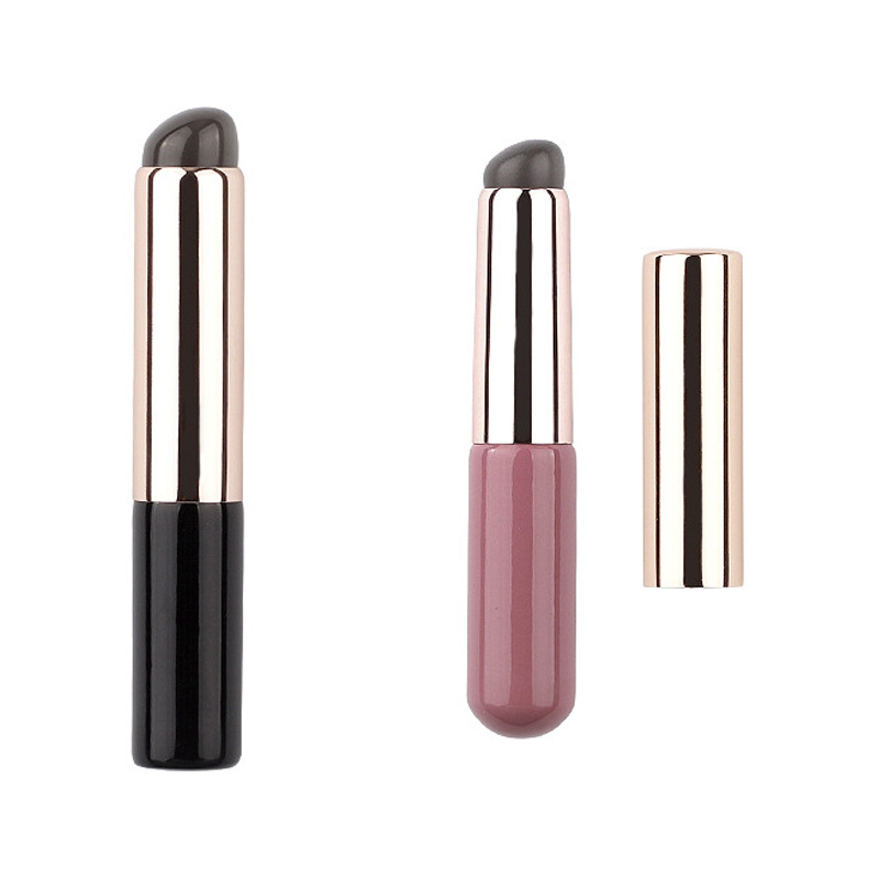 Q cepillo de labios de silicona de vientre de dedo suave con tapa cepillo de máscara de labios portátil lápiz labial especial Mini lápiz labial de cabeza redonda maquillaje cepillo pequeño