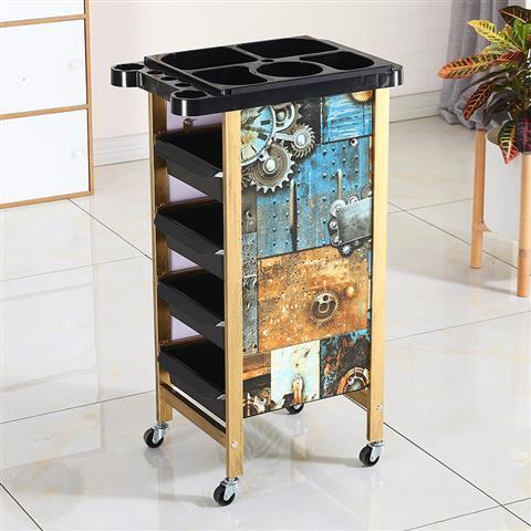 Barbería retro carro de barras carro de belleza al por mayor carro de barbería herramientas de teñido carro