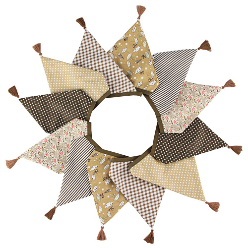 ins Nordic style cotton tassel triangle string flag tent flag photo background string flag wedding kindergarten hanging flag