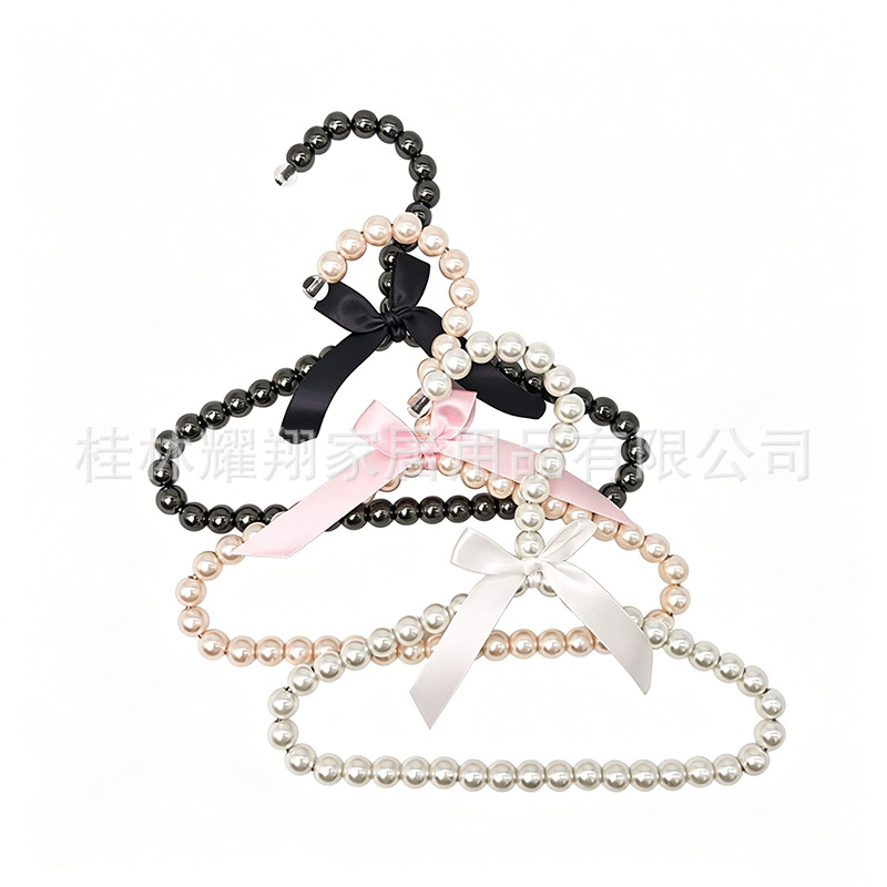 흰색 진주 애견 옷걸이 20cm