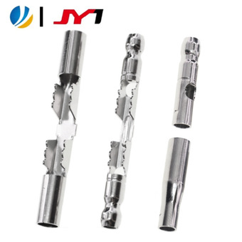 聚盈厂家直供铜镀镍金手指SAE正负极45长转接头4.5子弹头端子