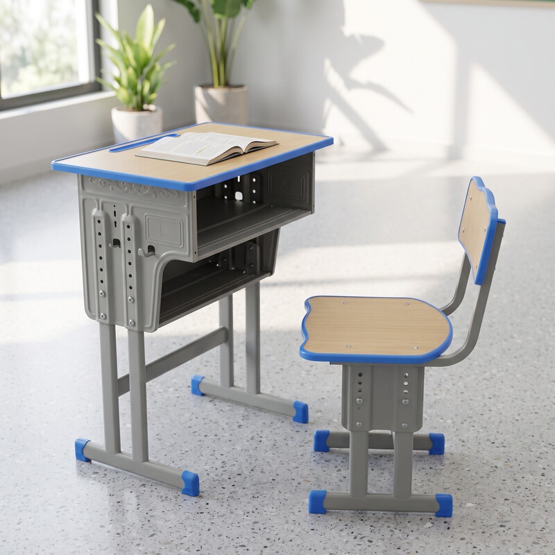 Single-person desks and chairs for primary and secondary school students, adjustable study desks and chairs, factory wholesale for school training classes and tutoring classes Single-person desks and chairs for primary and secondary school students, adjustable study desks and chairs, factory wholesale for school training classes and tutoring classes