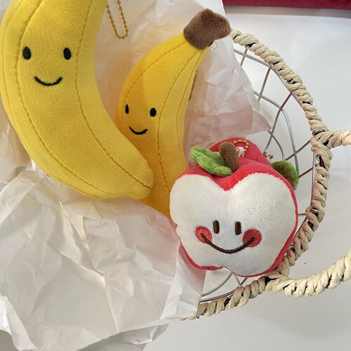 Cute children's creative fruit plush toy banana apple doll pendant keychain GJ181