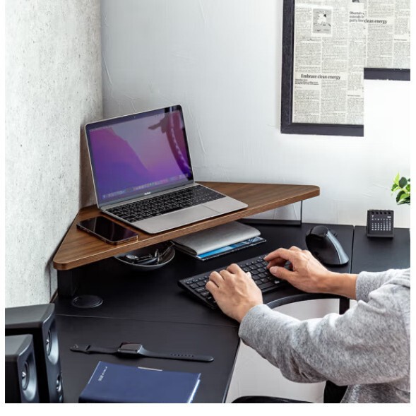 Sanwa Supply Monitor Corner Riser Storage Rack Triangular Storage Shelf L-Shaped Mr-C7M Sanwa Supply Monitor Corner Riser Storage Rack Triangular Storage Shelf L-Shaped Mr-C7M