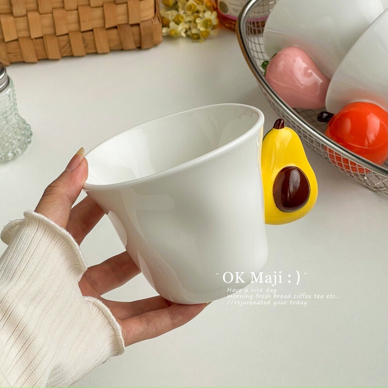 漂亮的杯子马克杯精致好看的陶瓷喝水杯子设计感小众咖啡杯手握杯|undefined