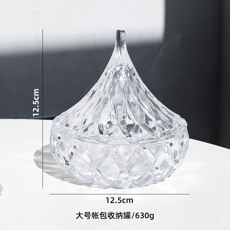 现代简约透明玻璃储物罐糖果罐家居餐厅婚礼晚餐浪漫布置装饰品|undefined