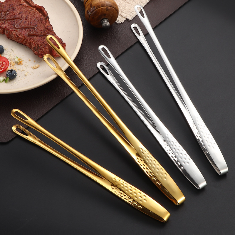 304 Stainless Steel Korean Barbecue Tongs, Barbecue Tongs, Steak Tongs, Buffet Extended Bread Tongs, Anti-Scalding Food Tongs