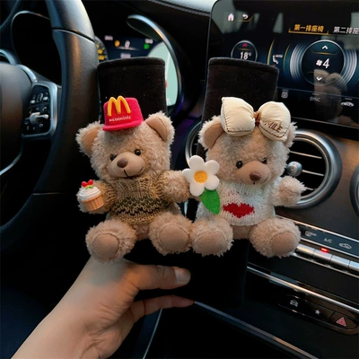 net red women, Seat belt shoulder pad - a-pair-of-cute-bear-ice-silk-security-strap-shoulder-pads-5