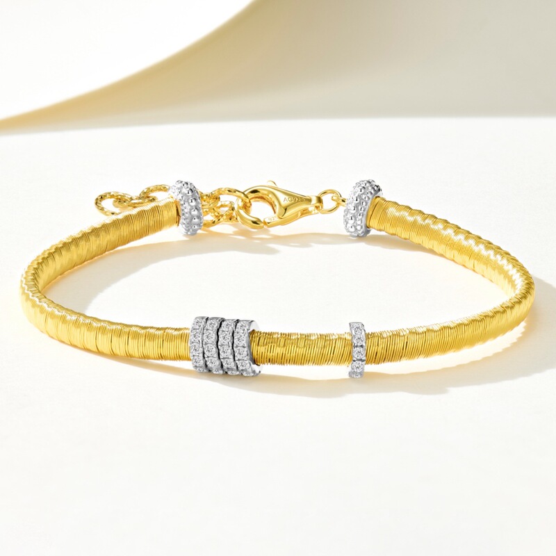 925 Silver Gold Wire Single Ring Bracelet, Fortune-Attracting Jewelry for Women, Light Luxury High-End Feel, Wholesale from Manufacturer