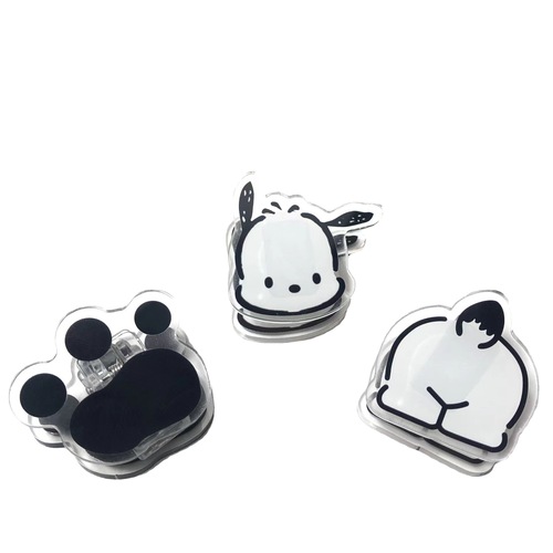 Acrylic Pacha Dog High-Quality PP Clip Notebook Holder, Instagram Teen Heart Student Multifunctional Exam Paper Clip Folder