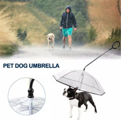 アップグレードされた透明ペット傘犬 C 型傘ペット用品調節可能な雨の日犬の散歩リード
