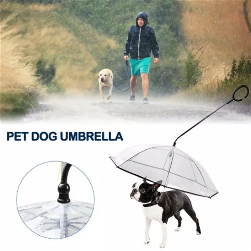 アップグレードされた透明ペット傘犬 C 型傘ペット用品調節可能な雨の日犬の散歩リード|undefined