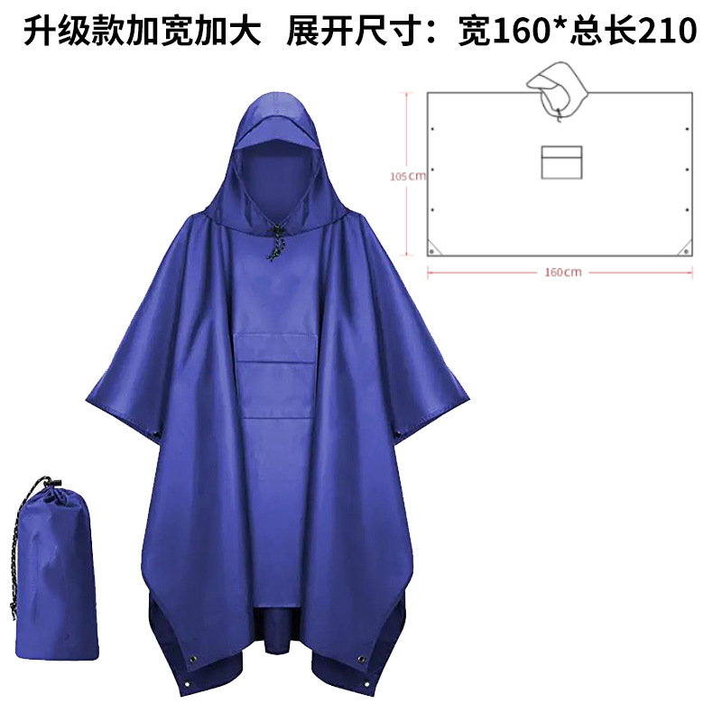 Comercio exterior impermeable al aire libre tres en uno poncho 210T poliéster PU viaje senderismo capa montañismo pesca capa impermeable