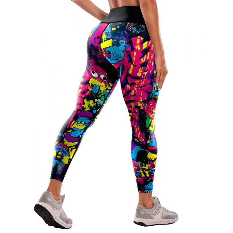 Transfronterizos Europa y Estados Unidos impresa pantalon de calzado de calzado de mujer elevación de cadera apretada bottom diaria pantalones deportivos casuales 2026