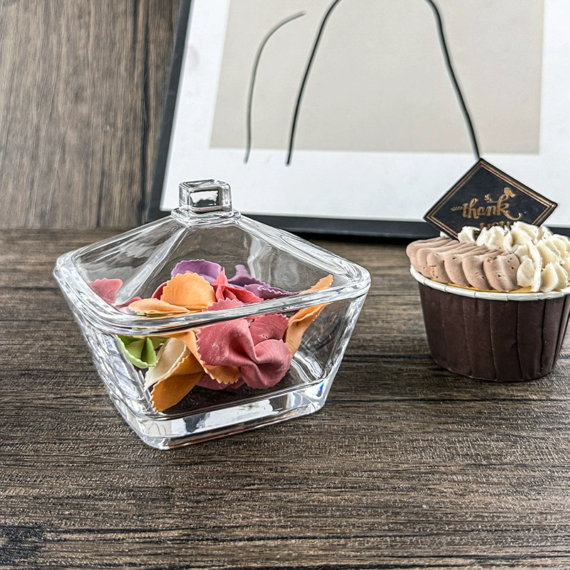 Новая квадратная стеклянная банка для десертов и конфет, серия для свадебного декора, контейнер для конфет