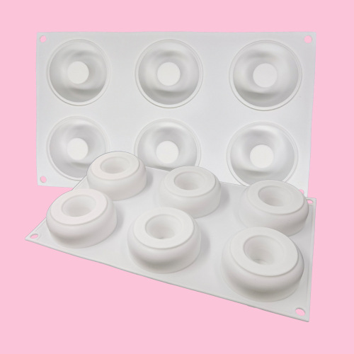 6-piece French Silicone Donut Cake Mold DIY Western Dessert Mousse Baking Tools Fondant Cake Mold